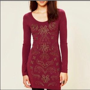 💃🏼BOGO Free People Burgundy Bodycon Dress Small